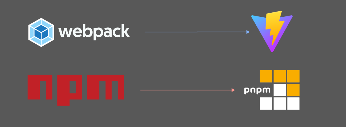 Transition from npm to pnpm and WebPack to Vite